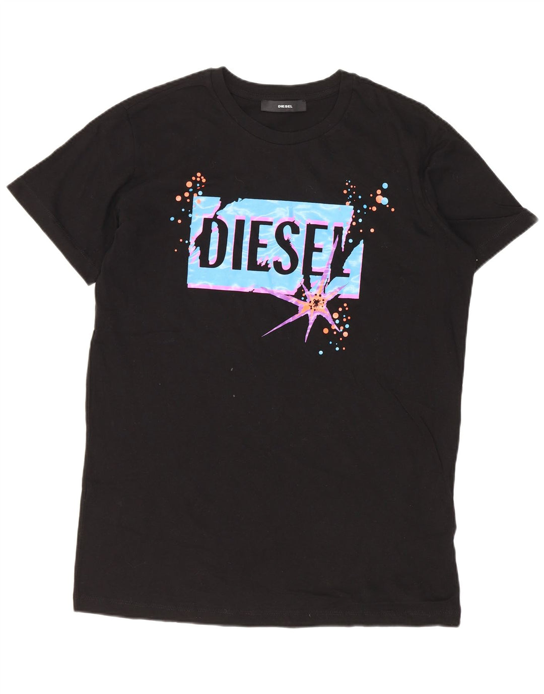 T-shirt grafica da uomo Diesel Top piccola in cotone nero