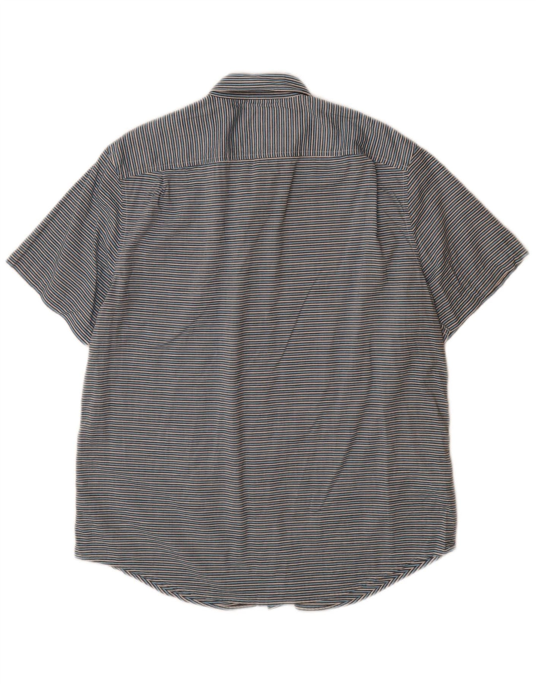 PINGUIN Camicia a maniche corte da uomo grande in cotone gessato blu