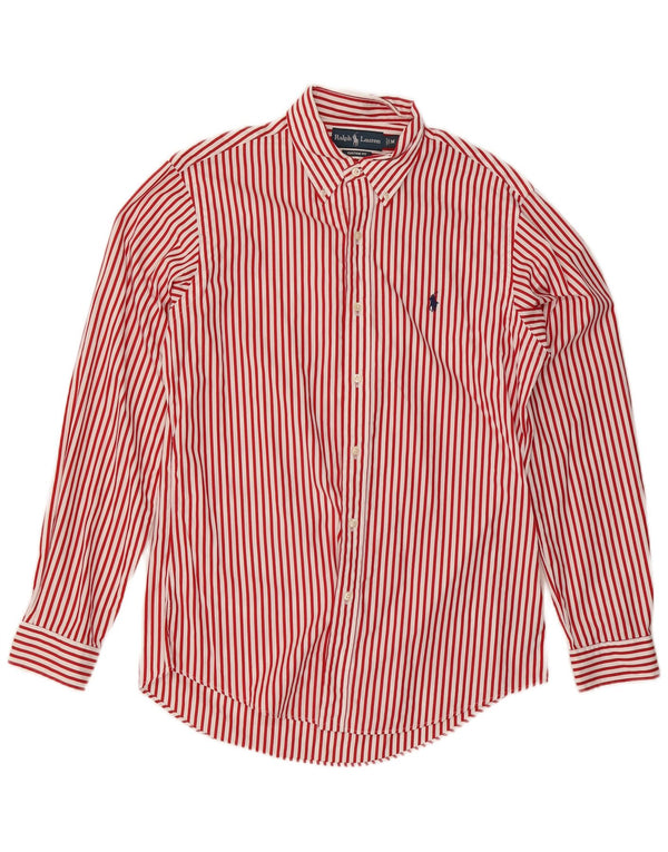 Camicia Ralph Lauren da uomo su misura in cotone gessato rosso medio