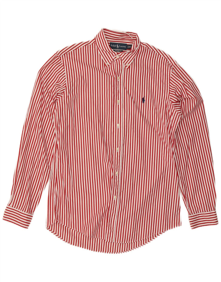 Camicia Ralph Lauren da uomo su misura in cotone gessato rosso medio