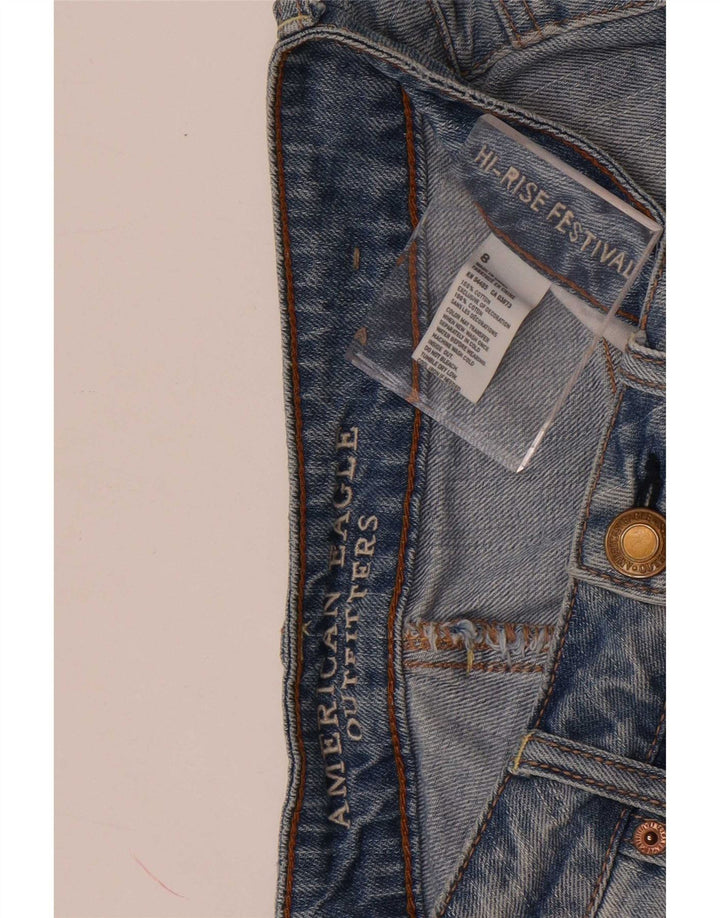 Pantaloncini in denim invecchiato da donna American Eagle US 8 Medium W30 Blu