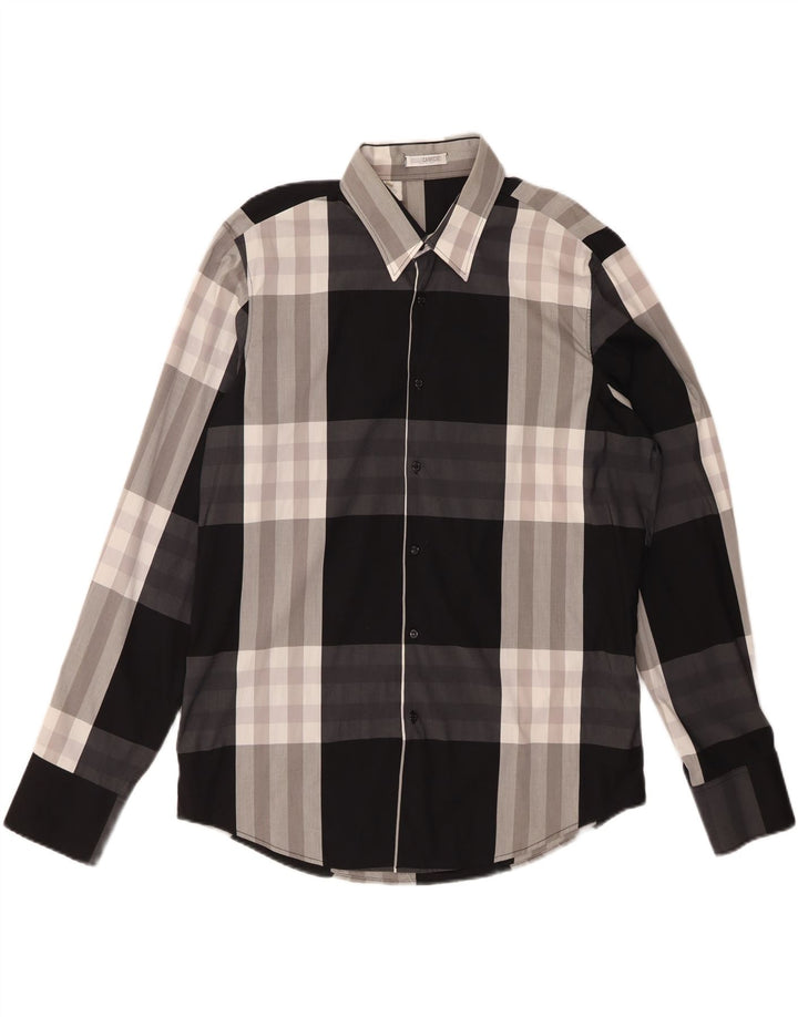 NARACAMICIE Mens Shirt 2XL Black Check Cotton
