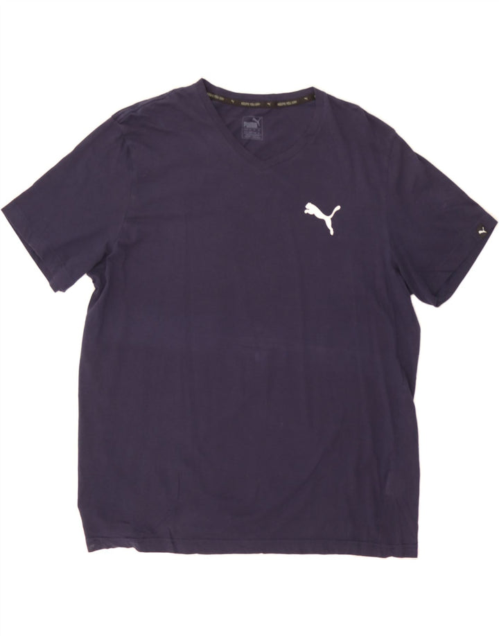PUMA Mens T-Shirt Top XL Navy Blue Cotton Vintage Puma and Second-Hand Puma from Messina Hembry 