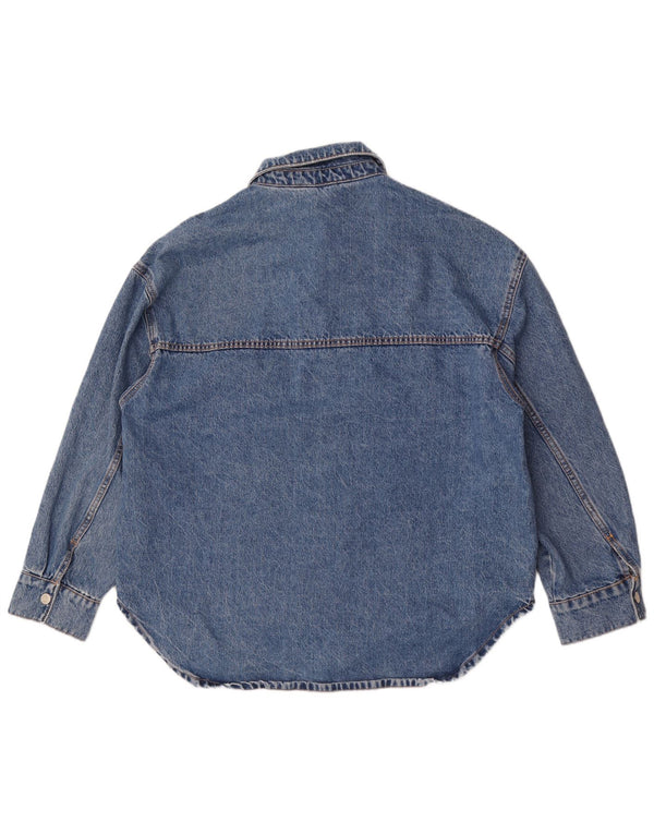 Camicia in denim oversize asimmetrica da donna Zara UK 18 XL Blu