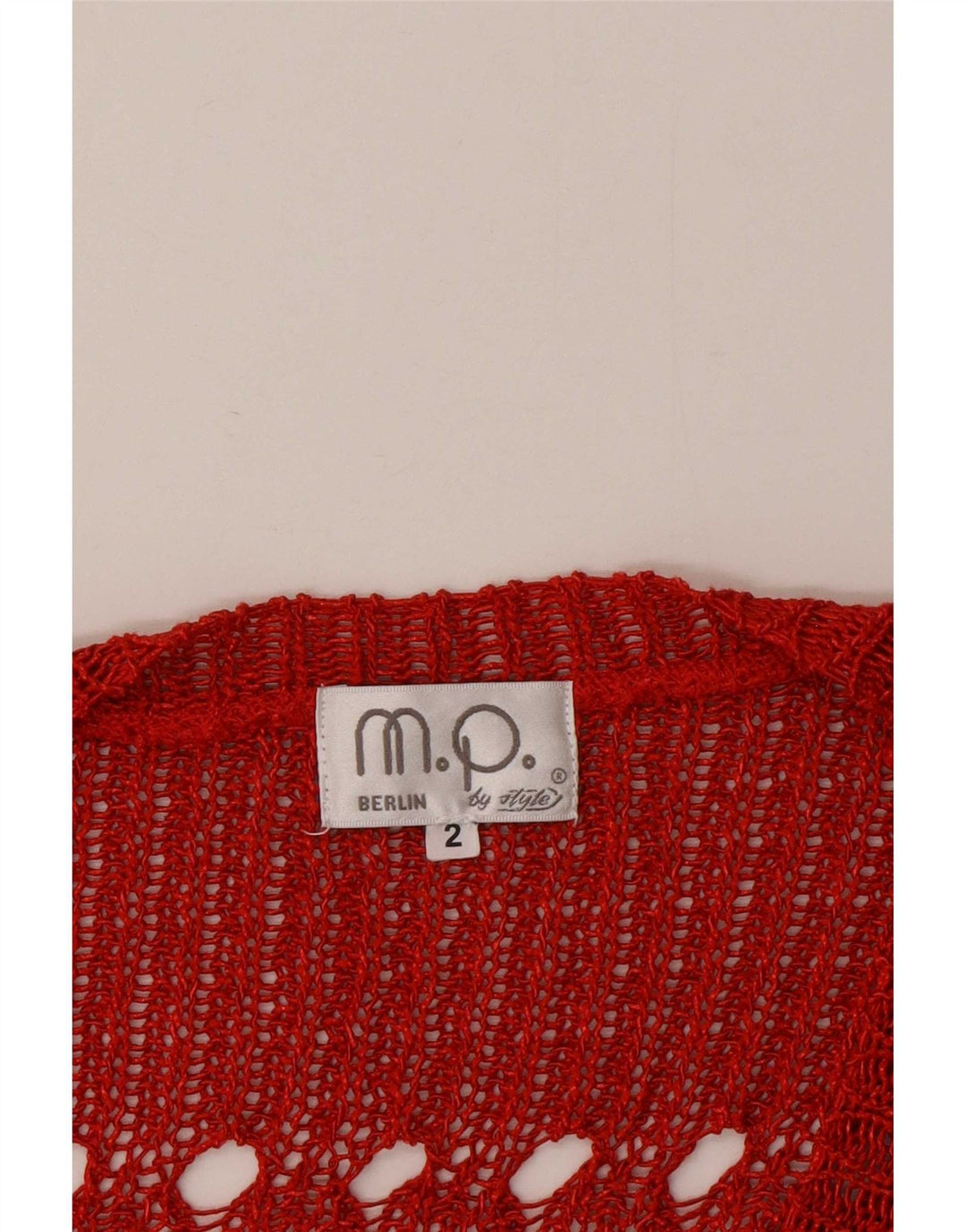Top corto oversize da donna vintage UK 2 2XS Rosso