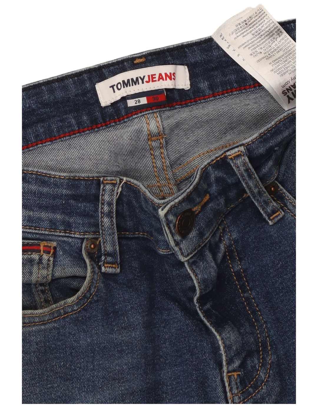 TOMMY HILFIGER Jeans slim da uomo W28 L30 cotone blu