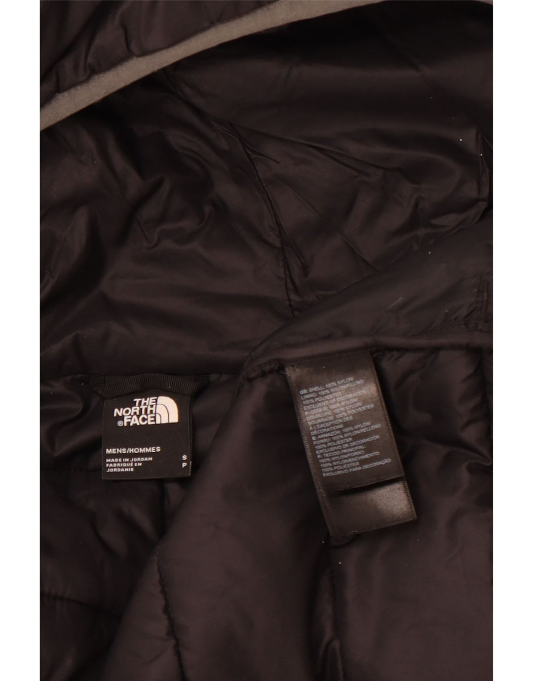THE NORTH FACE Giacca imbottita con cappuccio da uomo UK 36 piccola in nylon nero