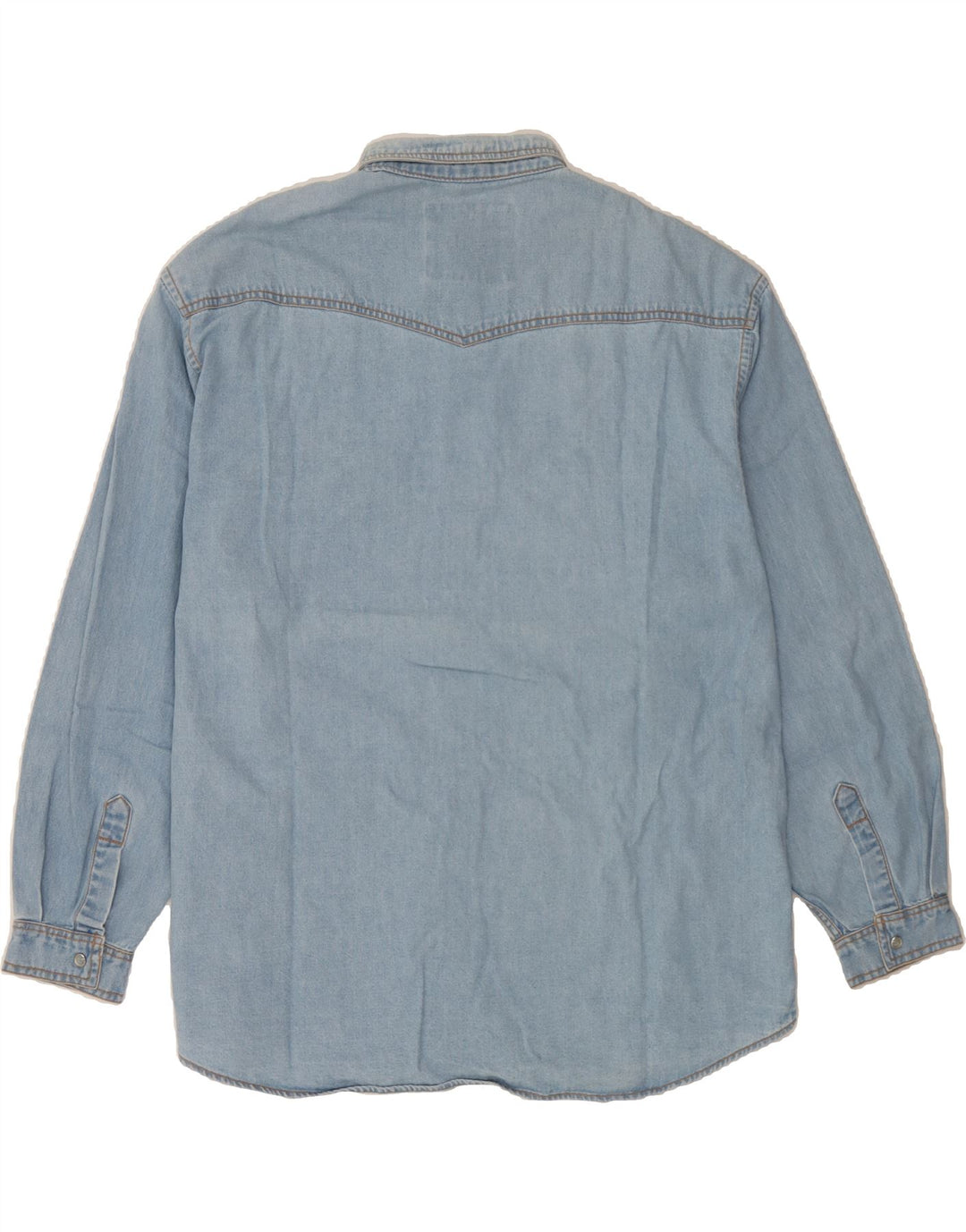 VINTAGE Mens Denim Shirt Size 15 1/2 Medium Blue Cotton Vintage Vintage and Second-Hand Vintage from Messina Hembry 