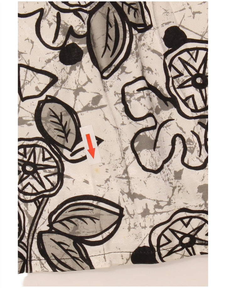 Gonna longuette a pieghe da donna vintage W29 floreale bianco medio