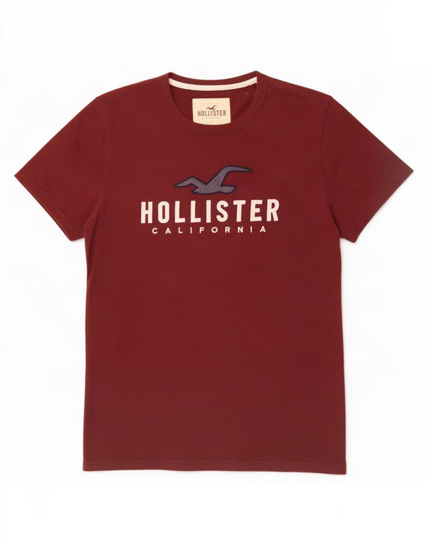 T-shirt grafica da uomo Hollister Top in cotone chiazzato medio marrone