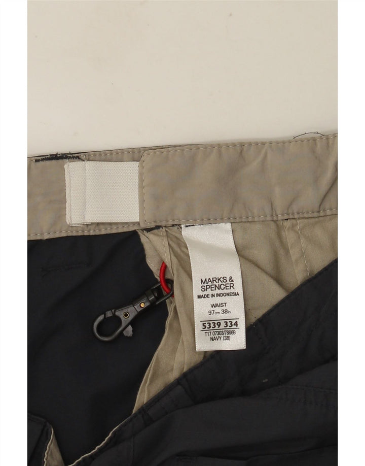 MARKS & SPENCER Pantaloncini cargo da uomo W38 XL Cotone grigio