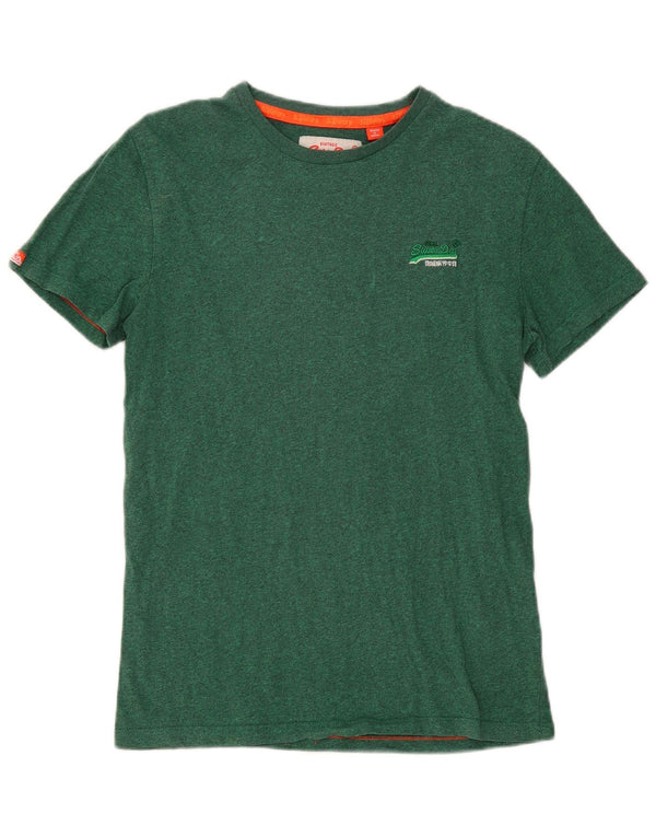 T-shirt da uomo Superdry Top Small in cotone chiazzato verde