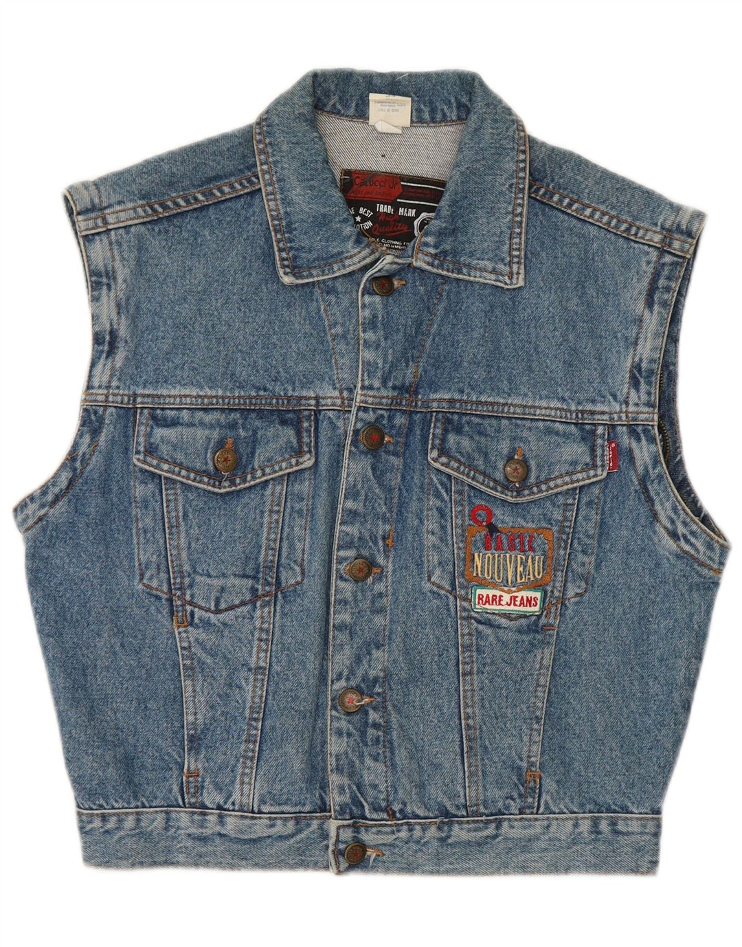 Casucci Gilet corto in denim oversize da donna IT 34 2XS Cotone blu