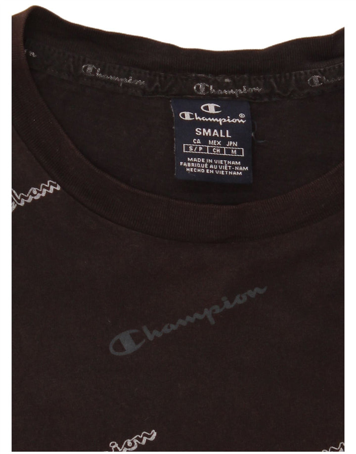 T-shirt grafica da uomo CHAMPION Top piccola nera