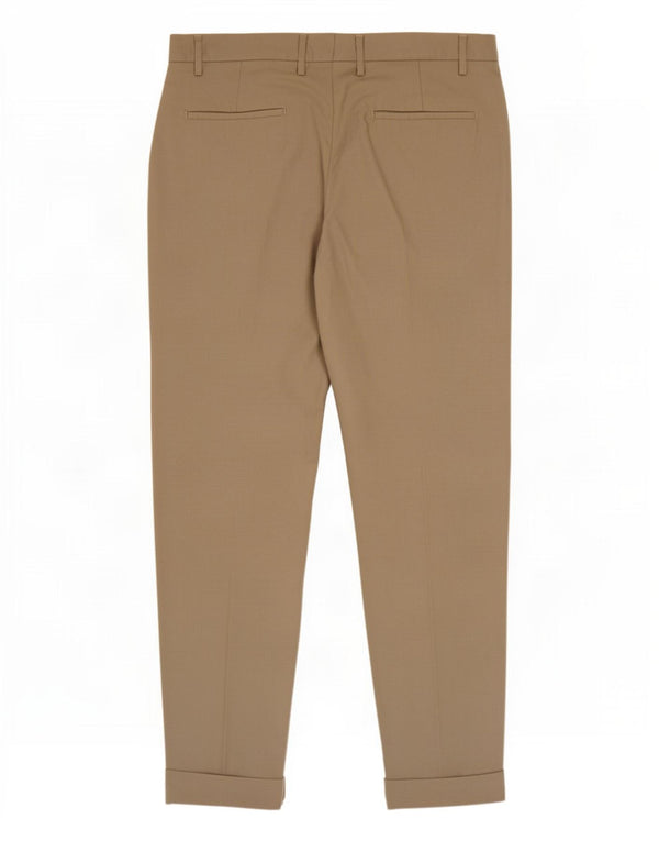 Pantaloni chino dritti da uomo Zara EU 44 Large W34 L28 Viscosa beige