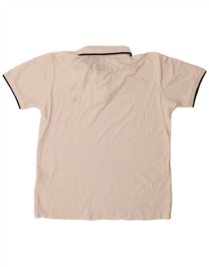 Polo Carrera da uomo vestibilità regolare in cotone bianco medio