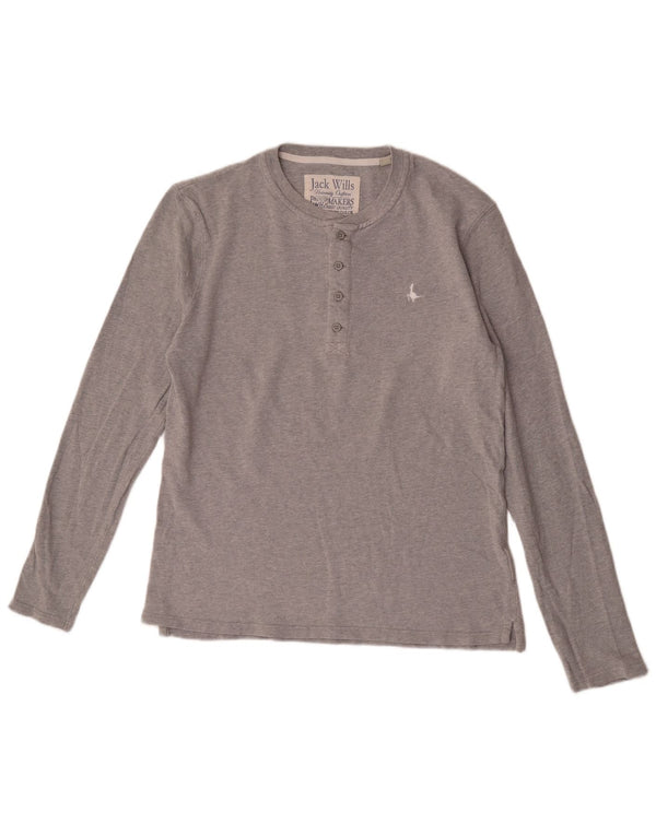 Maglia da uomo a maniche lunghe Jack Wills in cotone grigio medio
