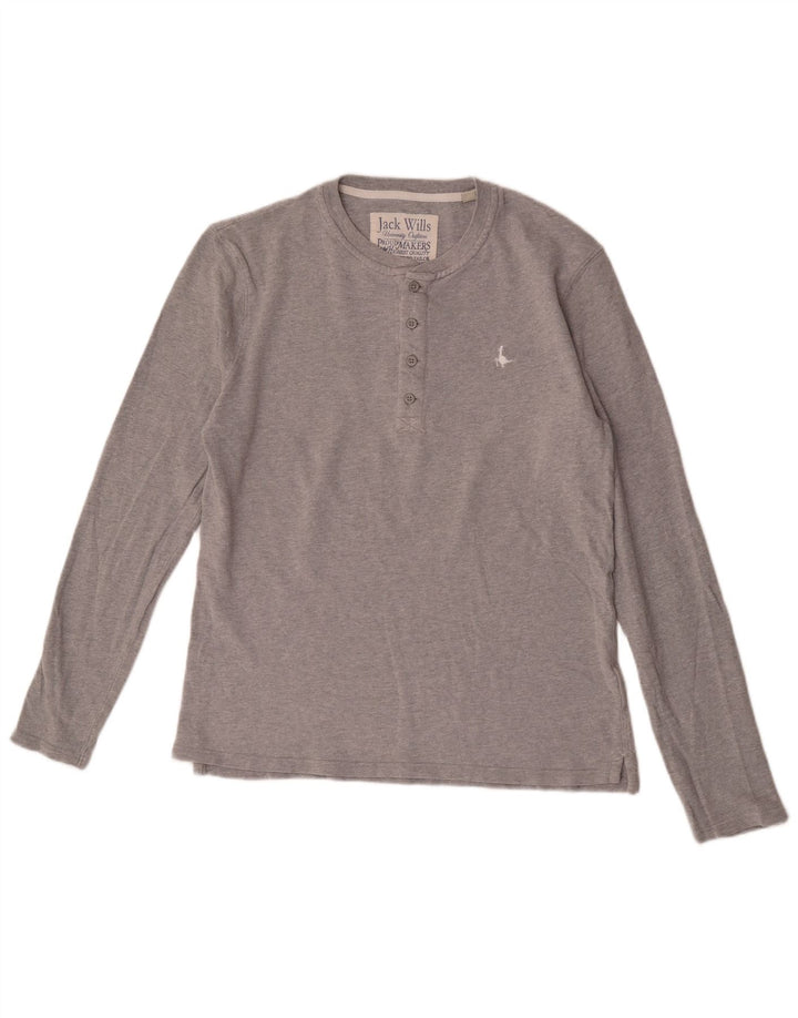 Maglia da uomo a maniche lunghe Jack Wills in cotone grigio medio