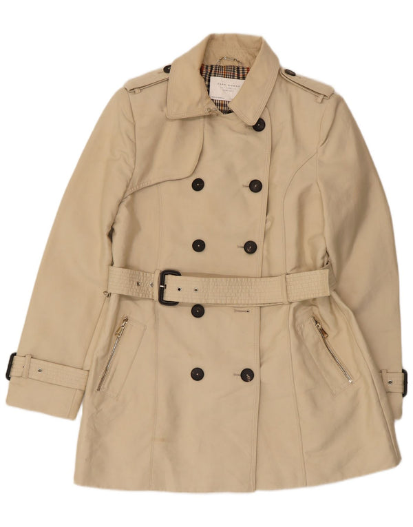 Trench doppiopetto da donna Zara UK 18 XL Poliestere beige