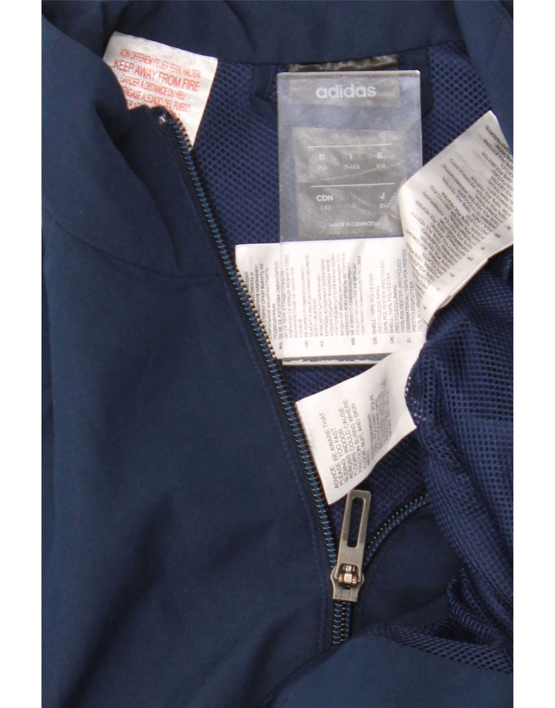Giacca superiore della tuta Adidas Climalite da ragazzo 13-14 anni in poliestere blu navy