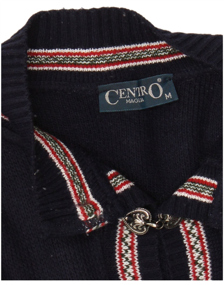 CENTRO MAGLIA Maglione da donna con collo a bottoni UK 14 Blu navy medio