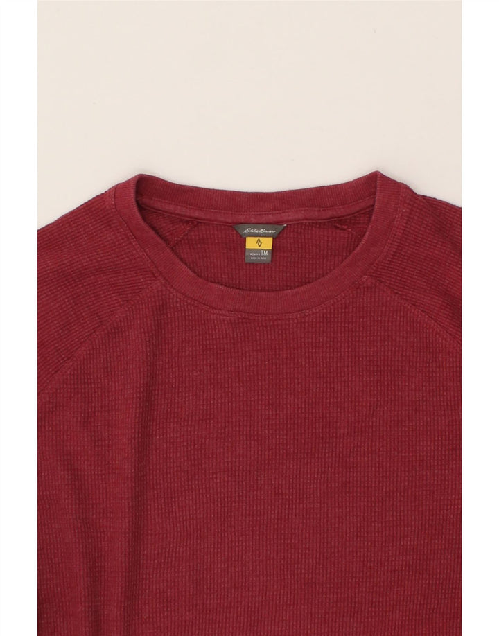 EDDIE BAUER Womens Tall Top Long Sleeve UK 14 Medium Burgundy Cotton Vintage Eddie Bauer and Second-Hand Eddie Bauer from Messina Hembry 