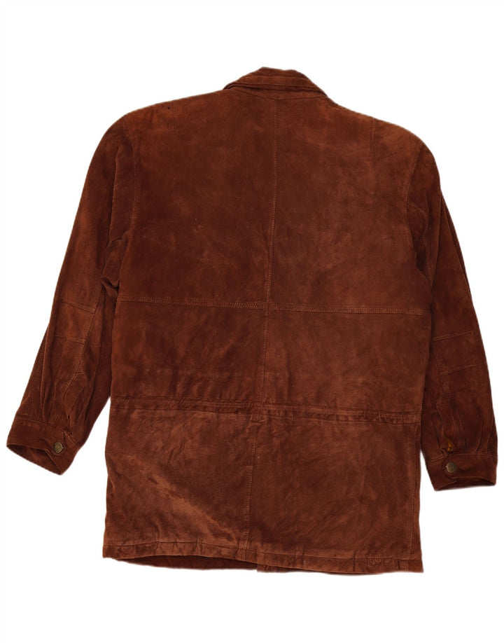 Giacca vintage in pelle scamosciata da uomo UK 42 XL Marrone