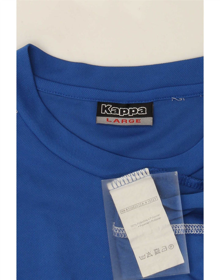 T-shirt grafica da uomo Kappa Top grande blu in poliestere