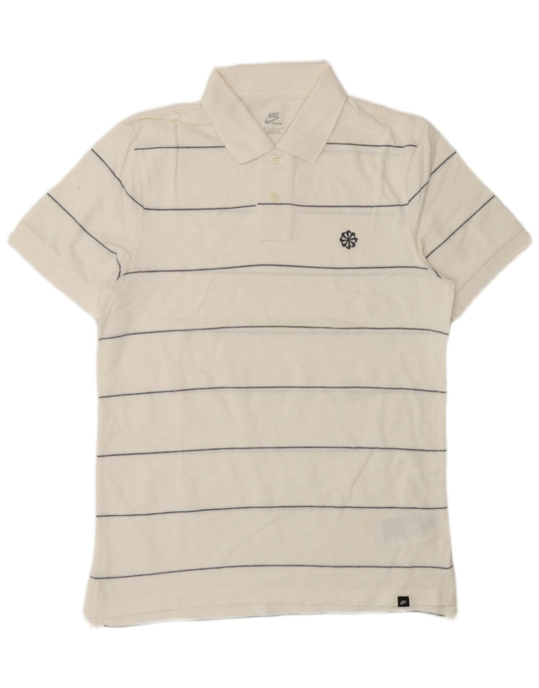 Polo Nike da uomo in cotone a righe bianche medie