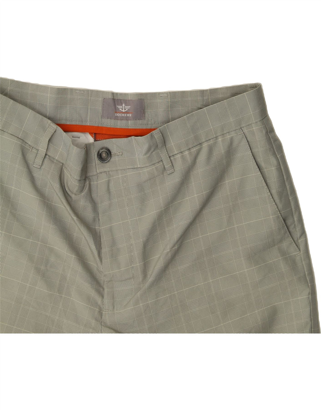 DOCKERS Mens Chino Shorts W32 Medium Grey Houndstooth Polyester Vintage Dockers and Second-Hand Dockers from Messina Hembry 