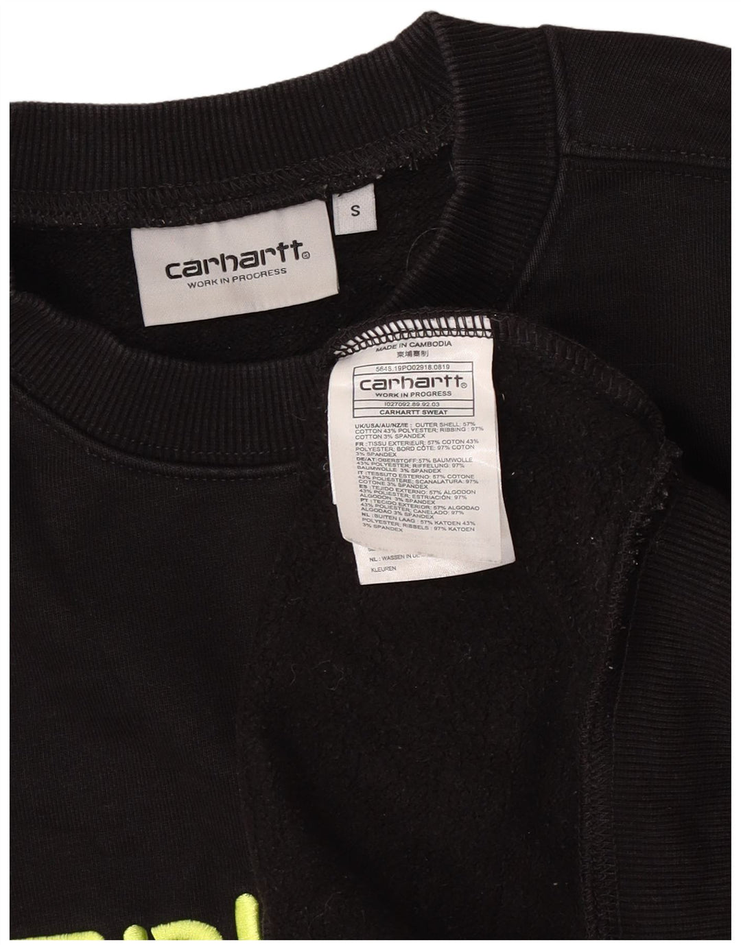 Felpa grafica da uomo Carhartt Maglione piccolo cotone nero