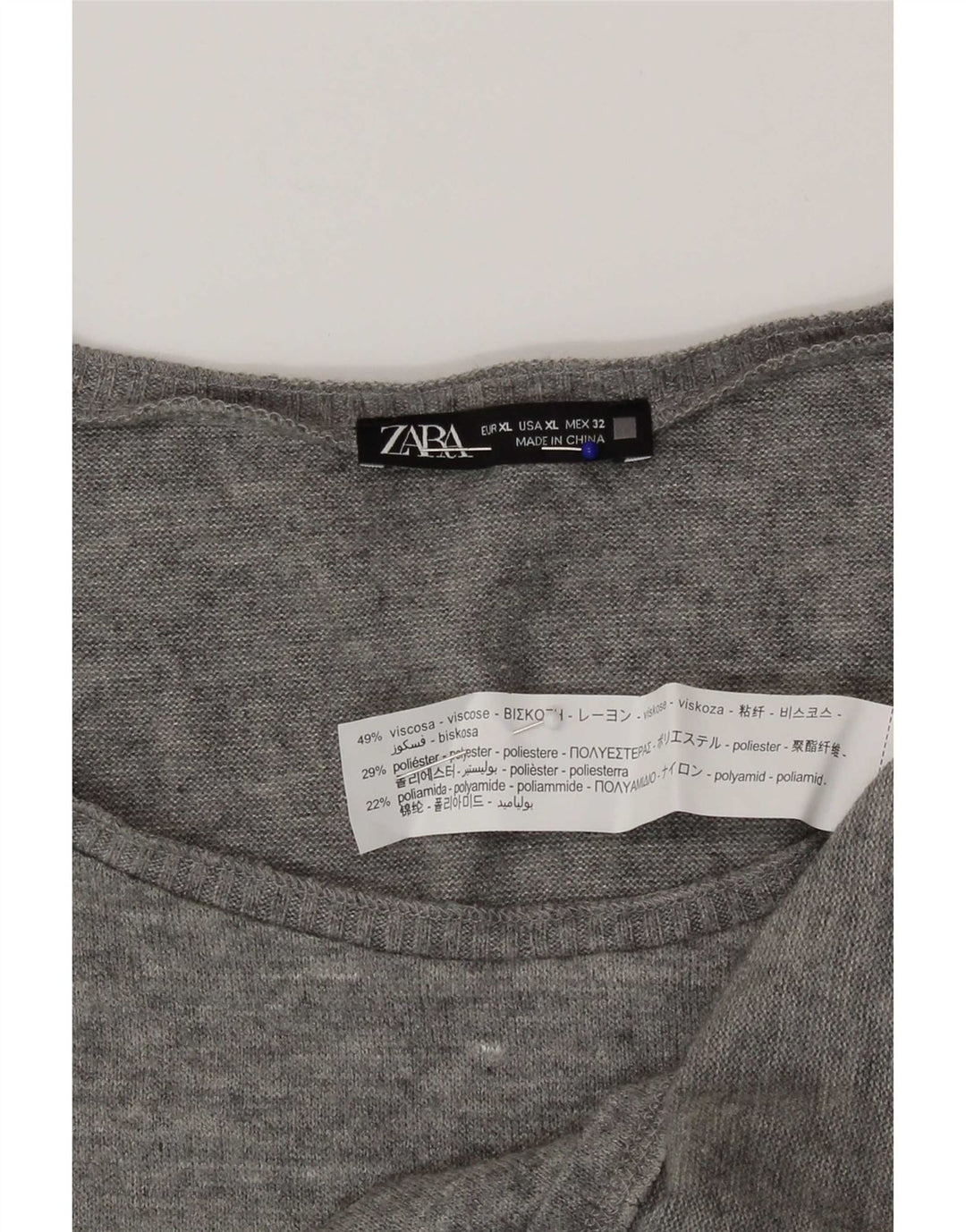 Canotta da donna Zara UK 18 XL viscosa grigia