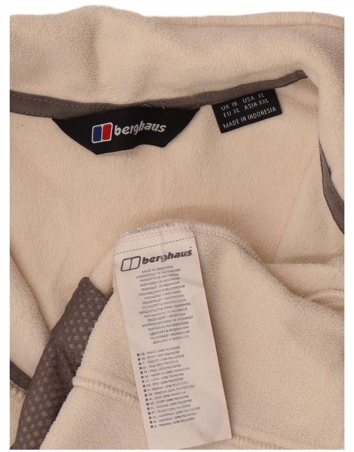 BERGHAUS Womens Fleece Jacket UK 16 Large  Beige Polyester