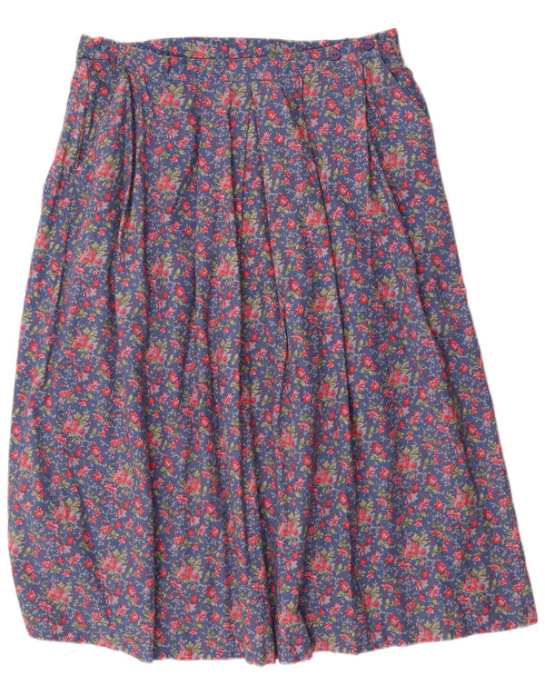 Gonna svasata da donna della collezione Country UK 18 XL W34 cotone floreale blu
