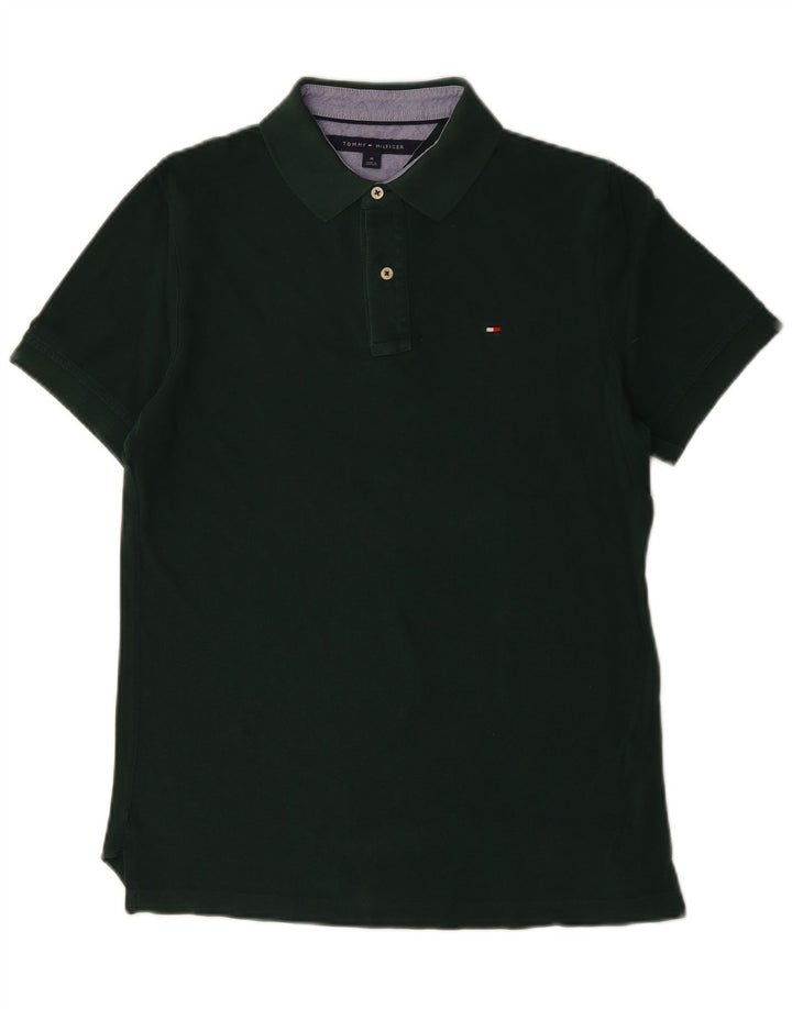 Polo da uomo Tommy Hilfiger in cotone verde medio
