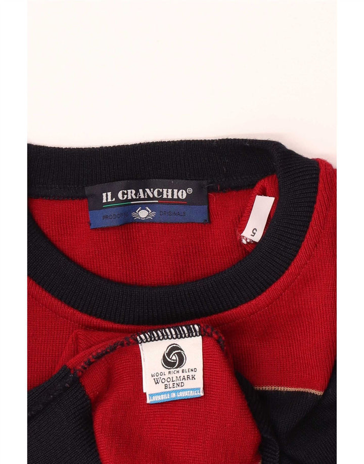 Maglione da uomo girocollo Il Granchio XL in lana a righe rosse
