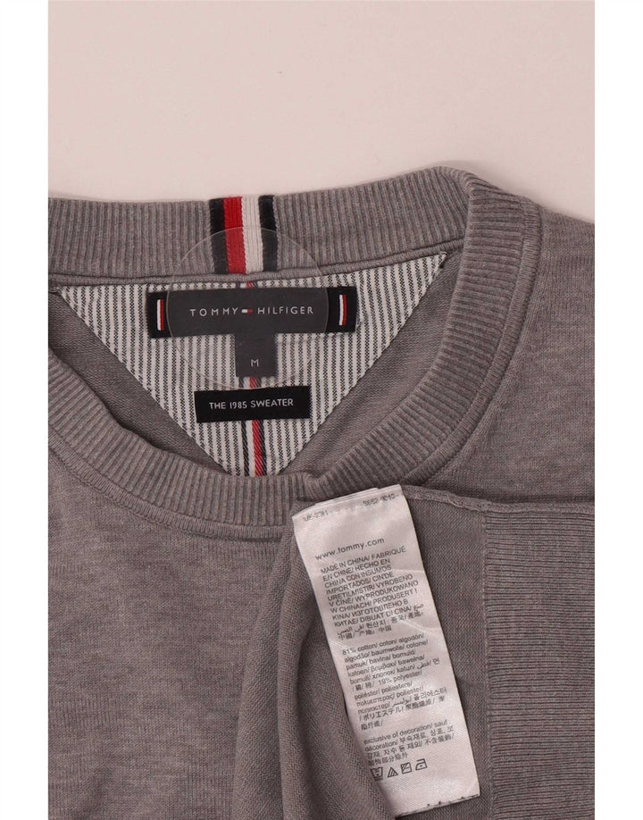Maglione maglione girocollo da uomo Tommy Hilfiger in cotone grigio medio