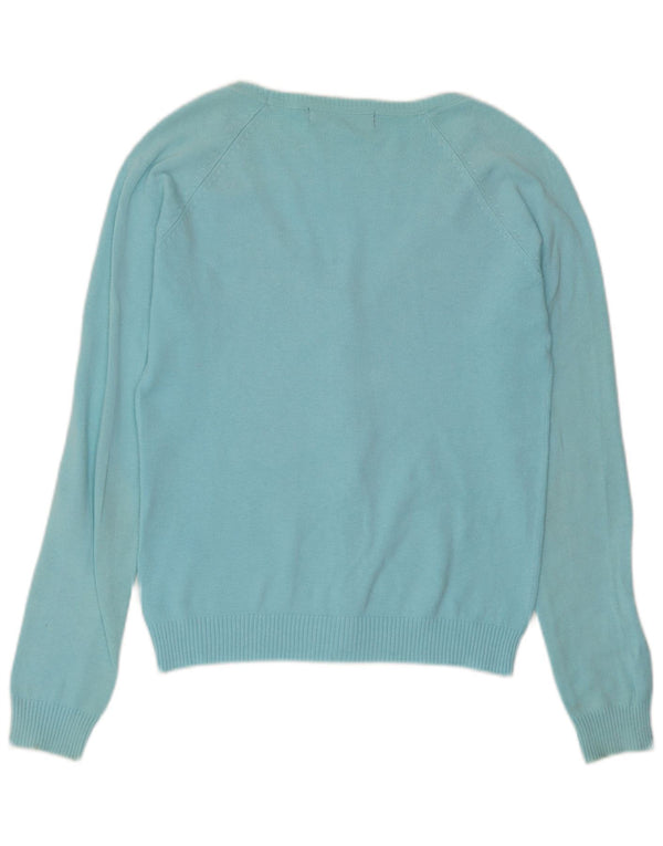 Maglione cardigan da donna Zara UK 12 cotone blu medio