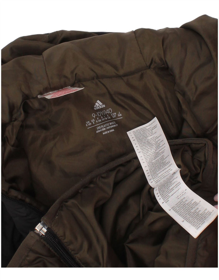 Giacca imbottita con cappuccio Adidas da ragazzo 9-10 anni Poliestere color block kaki