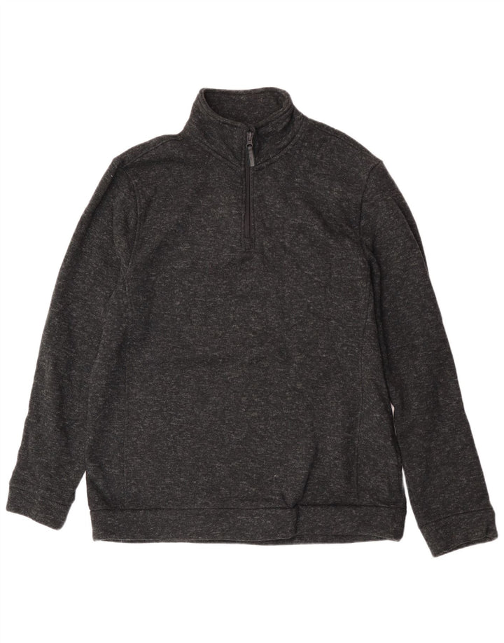Felpa da uomo con collo con zip Mountain Warehouse Maglione XL Nero screziato
