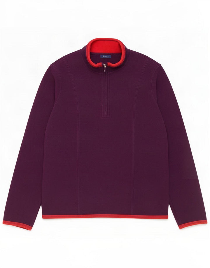 Boden Maglione in pile da donna con zip e collo UK 14 Medio Viola Poliestere
