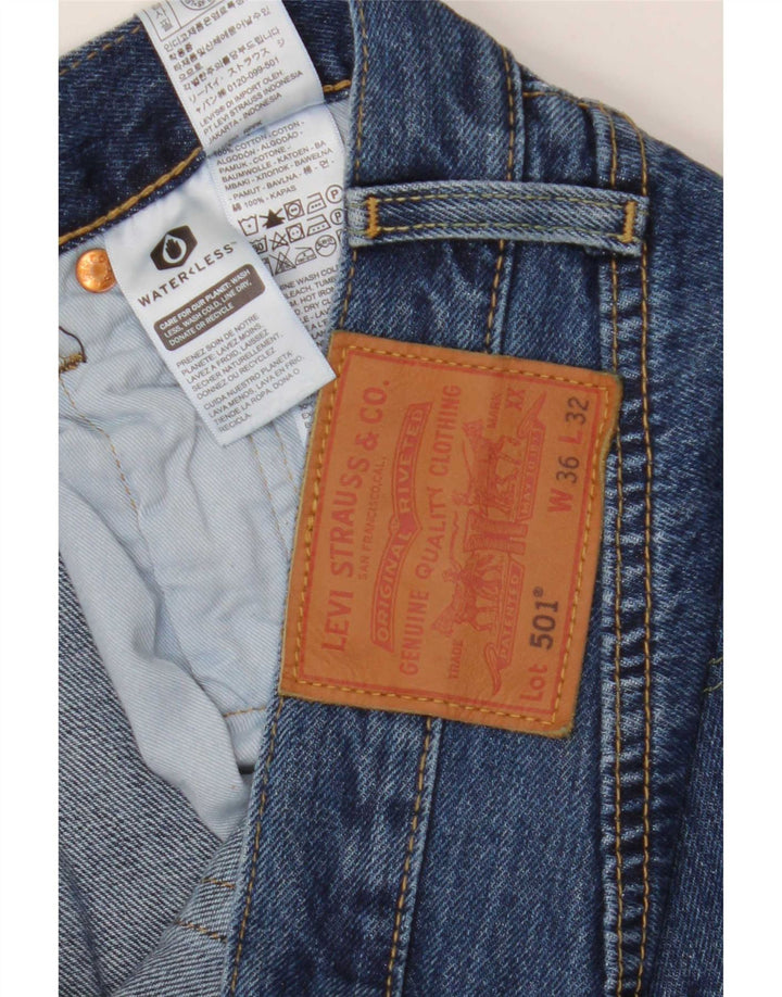 Pantaloncini di jeans Levi's 501 da uomo W36 grandi in cotone blu