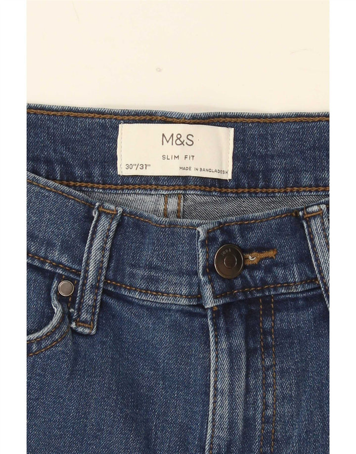Jeans slim da donna Marks & Spencer W30 L31 cotone blu
