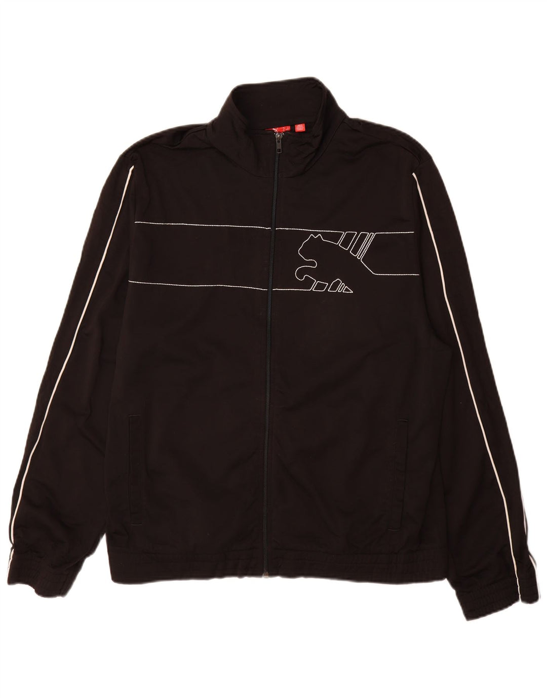 Giacca sportiva da uomo con grafica Puma, grande, sportiva in poliestere a righe nere