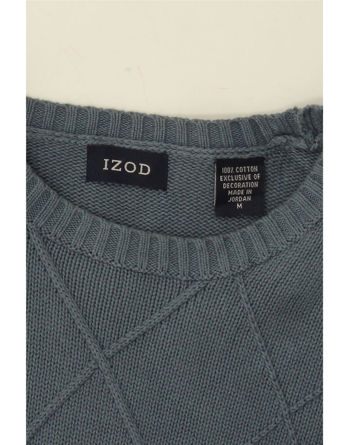 IZOD Mens Boat Neck Jumper Sweater Medium Blue Cotton Vintage Izod and Second-Hand Izod from Messina Hembry 
