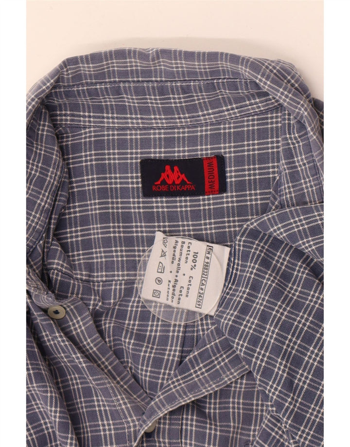 Camicia Kappa Uomo Cotone Check Blu Medio