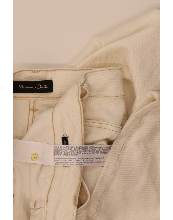 Jeans dritti da donna Massimo Dutti EU 40 medio W30 L29 cotone bianco sporco