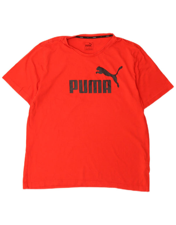 T-shirt grafica da uomo Puma Top grande in cotone rosso