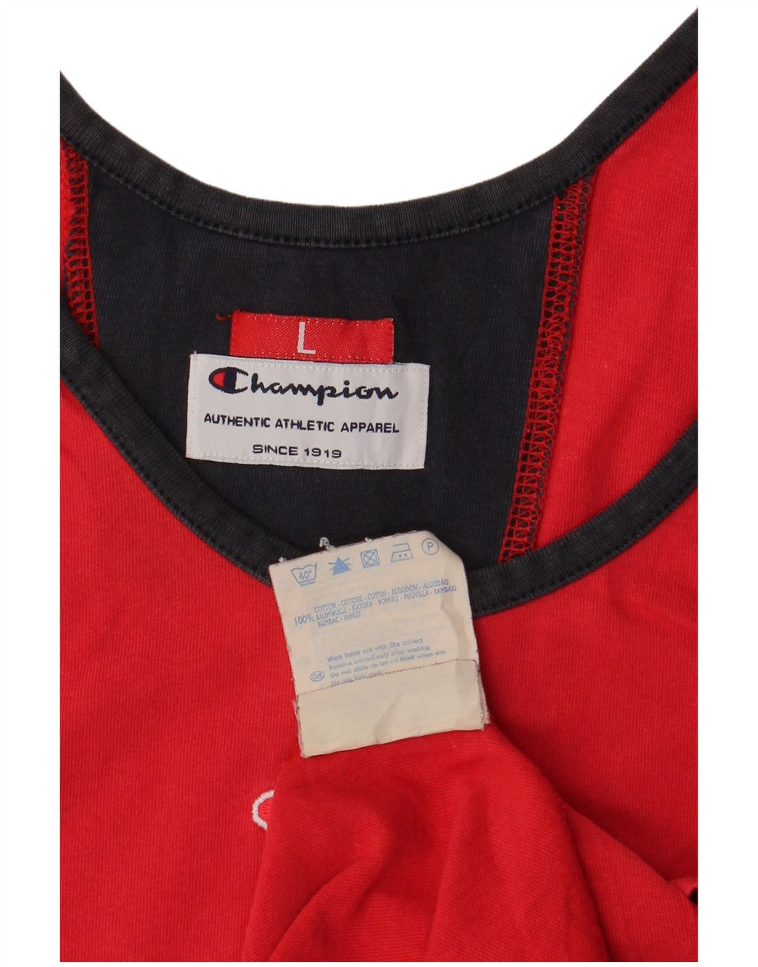 Canotta da uomo Champion Large rossa in cotone color block