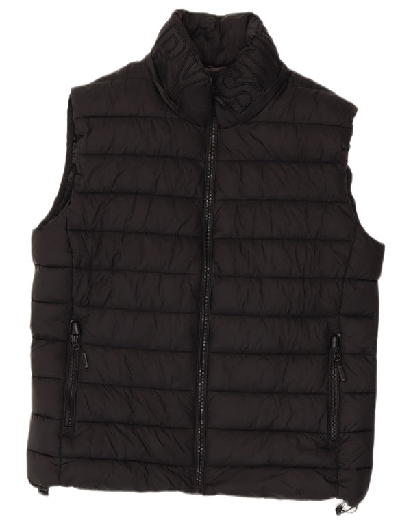 Gilet imbottito con grafica da uomo Superdry UK 42 XL nylon nero